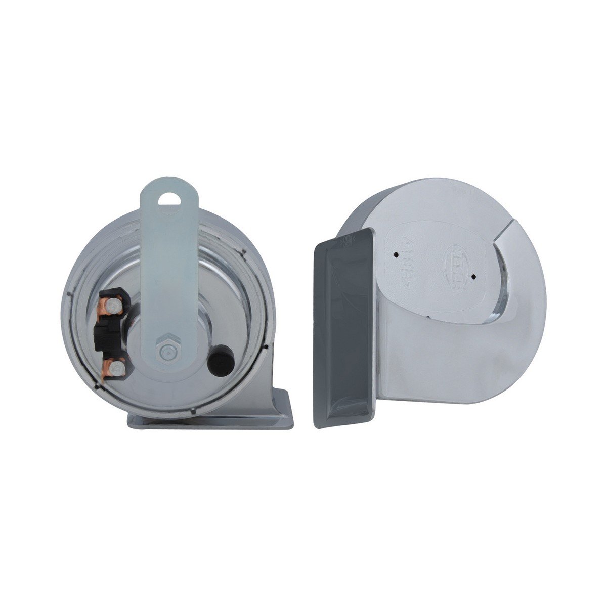 Hella 007728883 Chrome Trumpet Horn Set ( 12V,400/500 Hz,105 -118 dB @ 2m) for Passenger Car 2