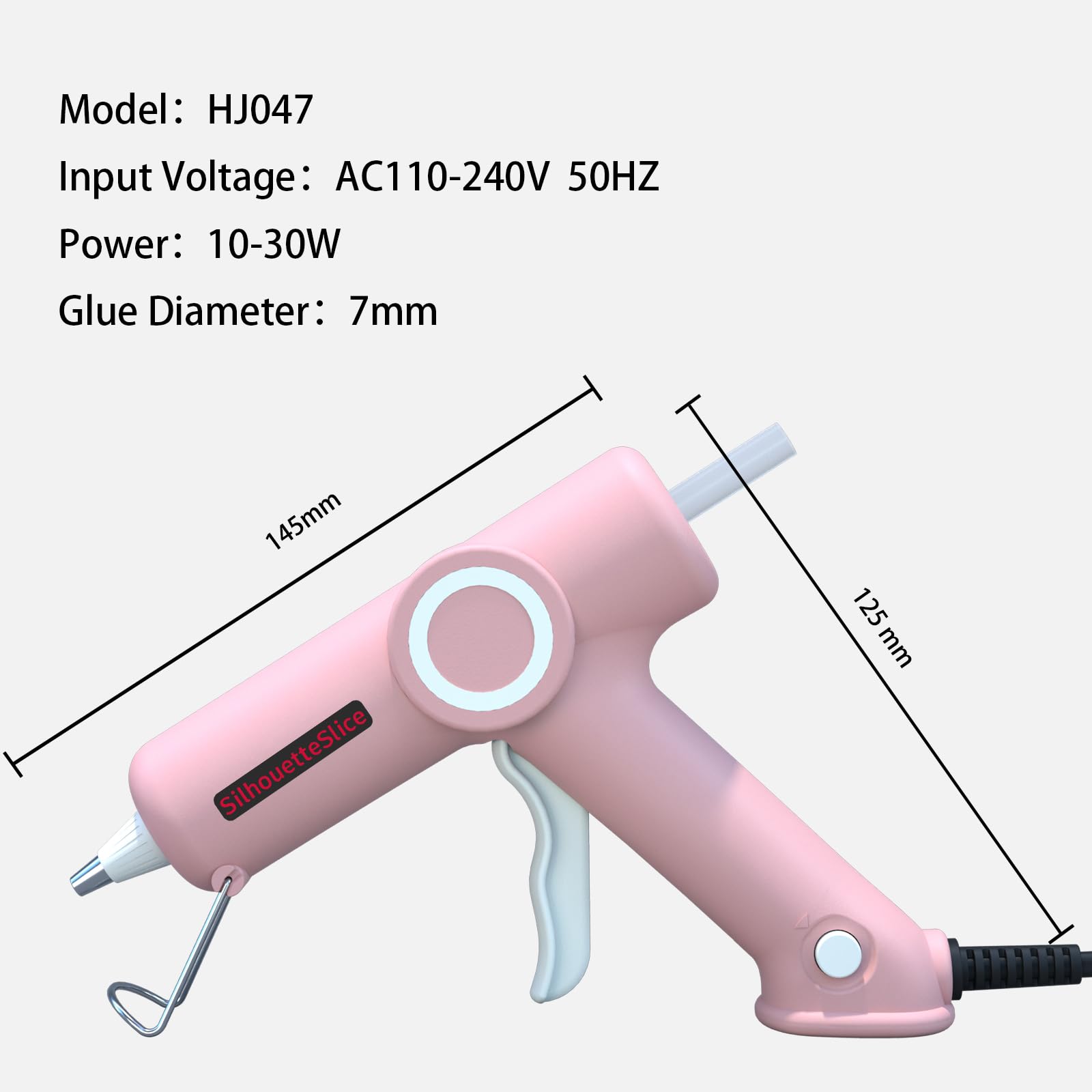 SilhouetteSlice 20W pink Hot Glue Gun Kit with 30 Clear Glue Sticks AC-Powered DIY Projects Home Repairs Fast Heating Drip-Free Precision Tool Set (Series HJ047) 3