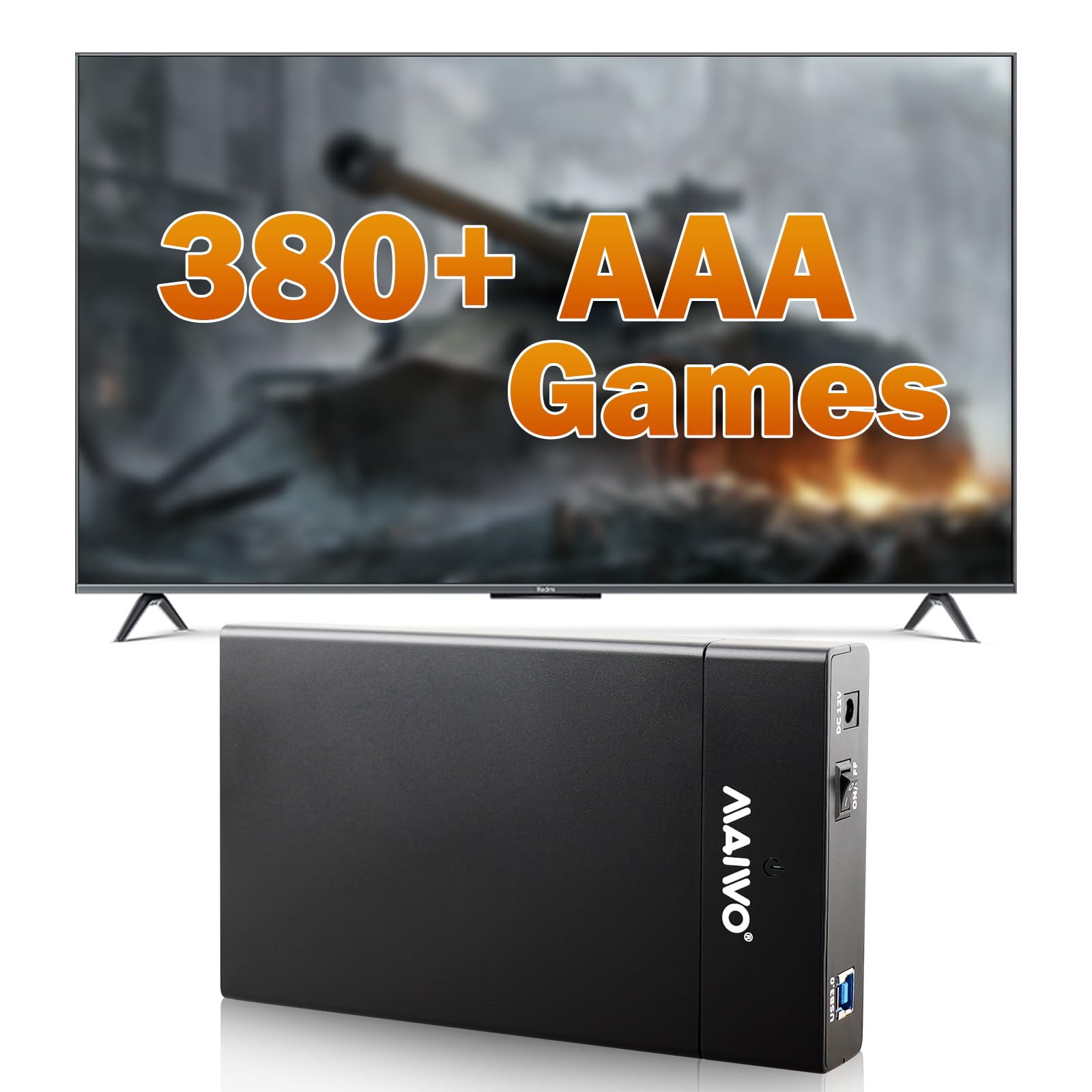 12TB Retro Gaming Hard Drive Emulator Console with 380+ AAA PC Games, Retro Gaming Console, Plug & Play Video Games for PC, Emulator Console Support Windows 8.1/10/11 1