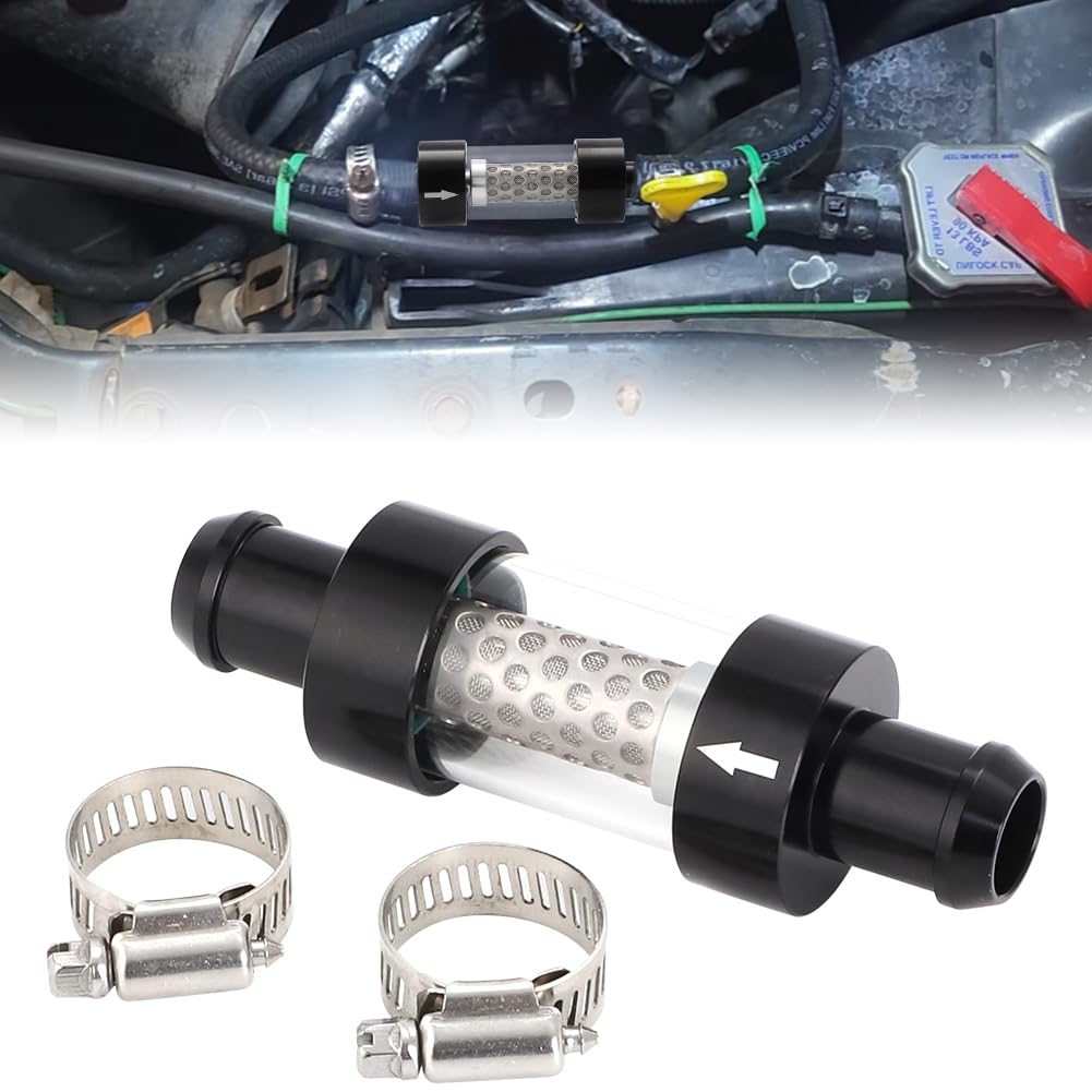 WIKIBB 3/4" Universal Filter Inline Heater Core Coolant Filter and Inspection System Stainless Steel Filter Mesh Matching Fixture 1