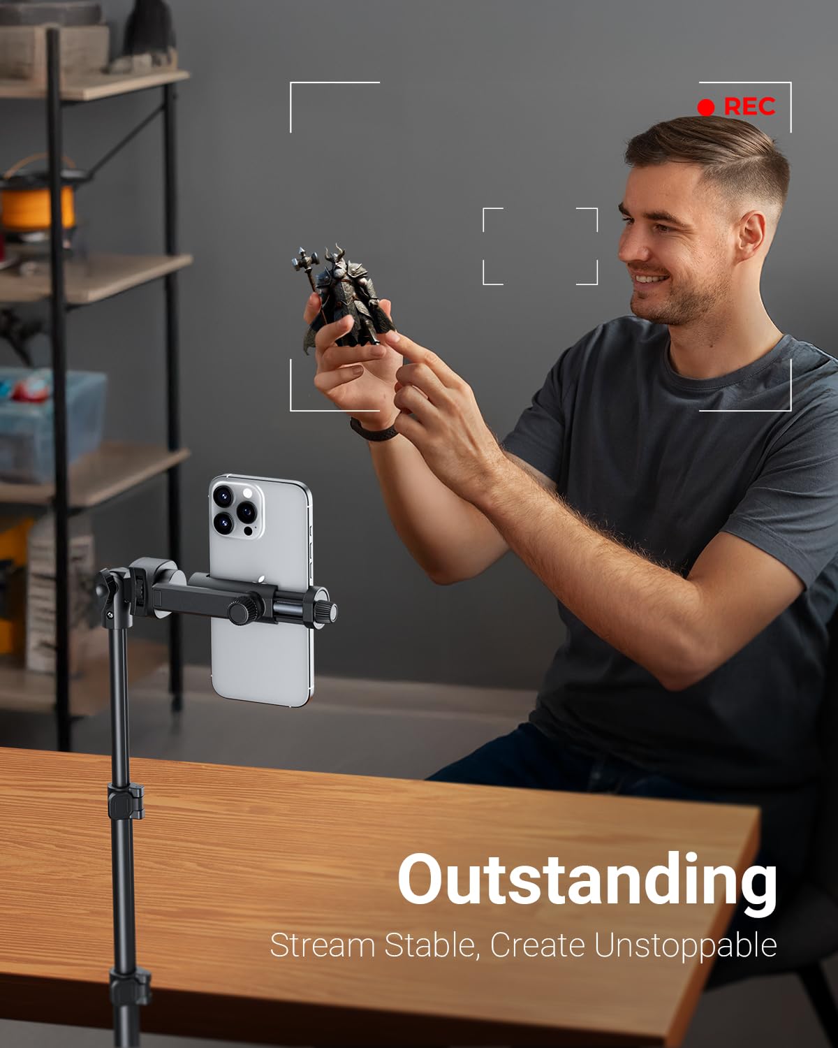 VIMOSE 66" Phone Tripod, Tripod for iPhone with Remote & Phone Stand, Extendable Cell Phone Tripod for Video Recording, Ultimate Tripod & Monopod Accessories for iPhone/Android, Clamp Mount 5