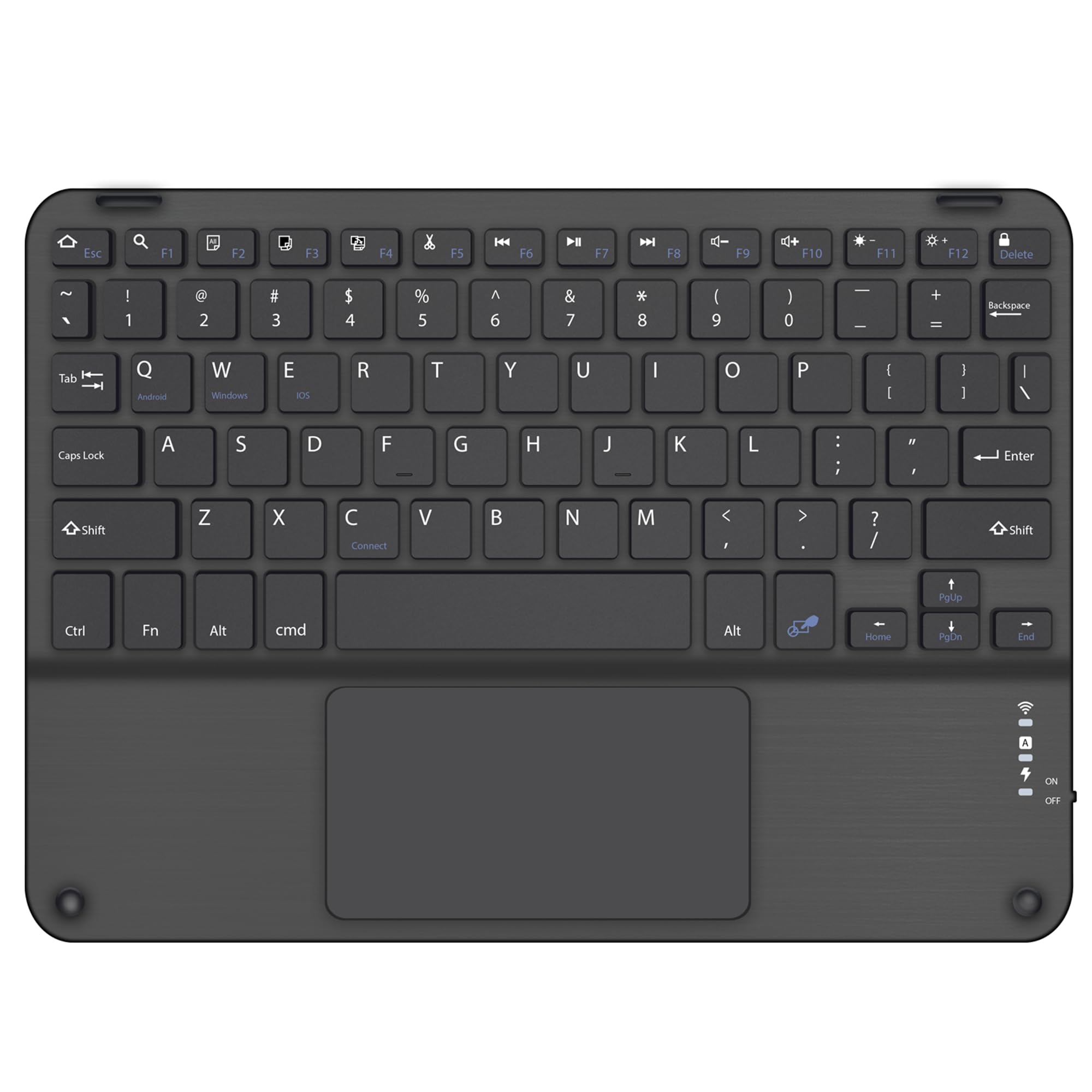 BoxWave Keyboard Compatible with Xiaomi Redmi Pad Pro 5G - SlimKeys Bluetooth Keyboard with Trackpad, Portable Slim TouchPad - Jet Black 3