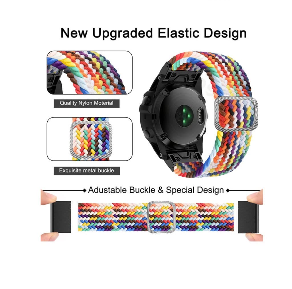 XIAOFEIGUN Nylon Woven Watch Strap 20mm, 22mm, Adjustable Breathable Soft Stretch Watch Strap,Unique Color Adjustable Elastic Soft Nylon Sport Band Replacement Strap (Color : Purple, Size : 20mm) 5