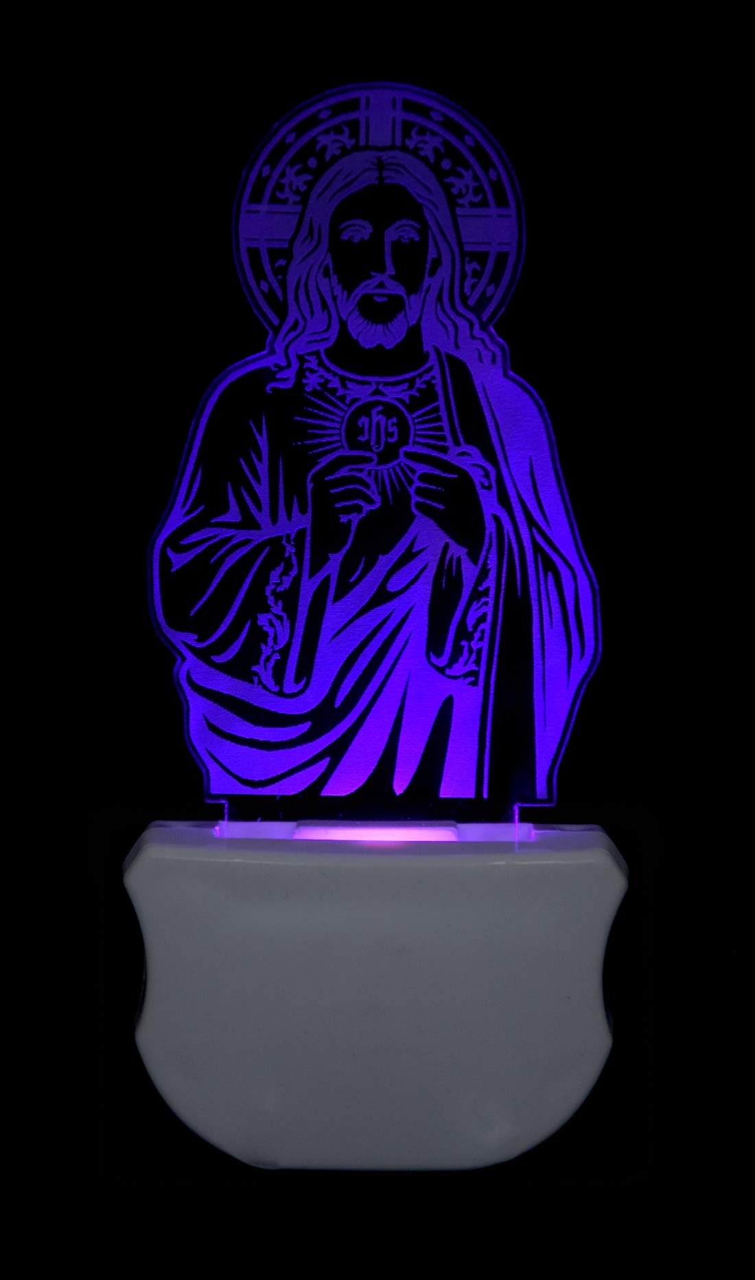 G Gojeeva The Jesus 3D Illusion Night Lamp Comes with 7 Multicolor and 3D Illusion Design Suitable for Room,Drawing Room,Lobby 3