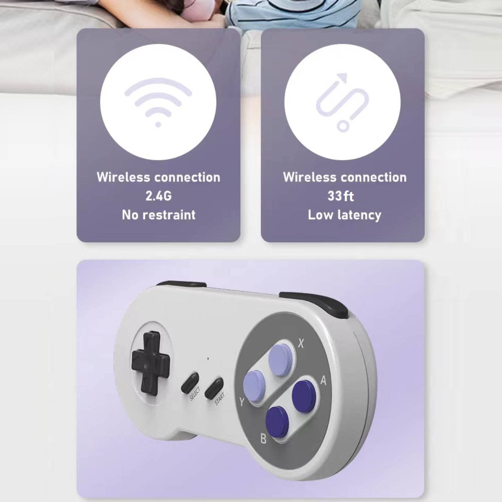 Super Retro Game Console, Classic Mini Handheld Game System Built-in 5500 Video Games and Dual Wireless Game Controller, HDMI Output Plug & Play TF Expansion (Grey) 4