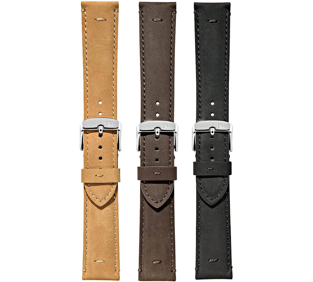 Morellato Bernini Genuine Nubuck Leather Watch Strap - Light Brown - 18mm - Chrome-Plated Stainless Steel Buckle - MANUFATTI Collection 6