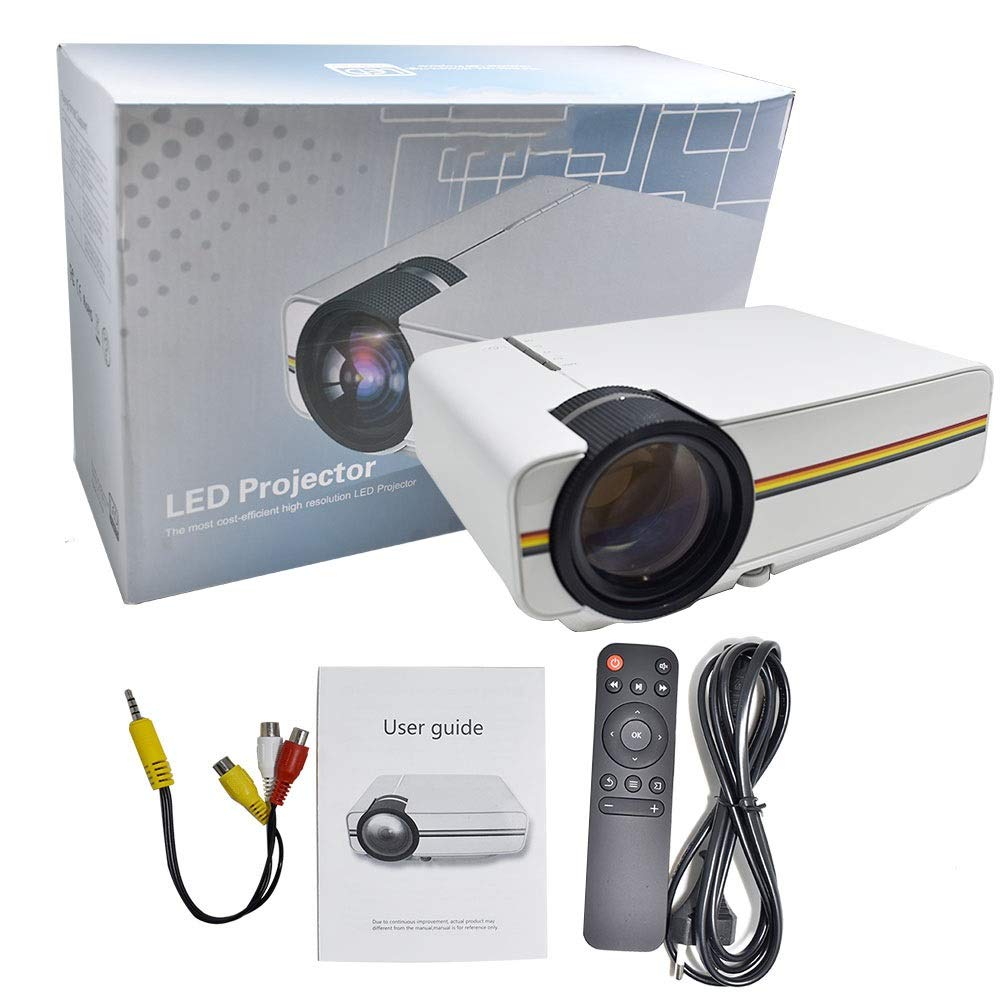 Upgrade Mini Projector 1080P 1800Lumen Portable LCD LED Projector Home Cinema USB Compatible 3D Beamer ( Color : Onecolor , Size : YG400 ) (Onecolor YG400) 6