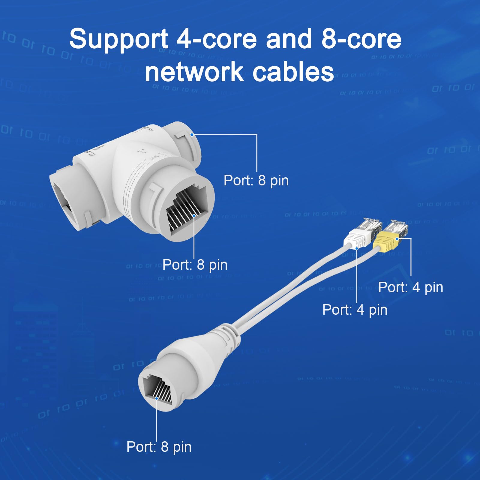 CONETCH PoE POE Combiner Splitter Adapter, Ethernet Splitter, Support IEEE802.3af/at Protocol, Max Transmission 130m, 1 Cable into 2 Cameras, Works on All PoE Switches, PoE NVR and POE Cameras 5