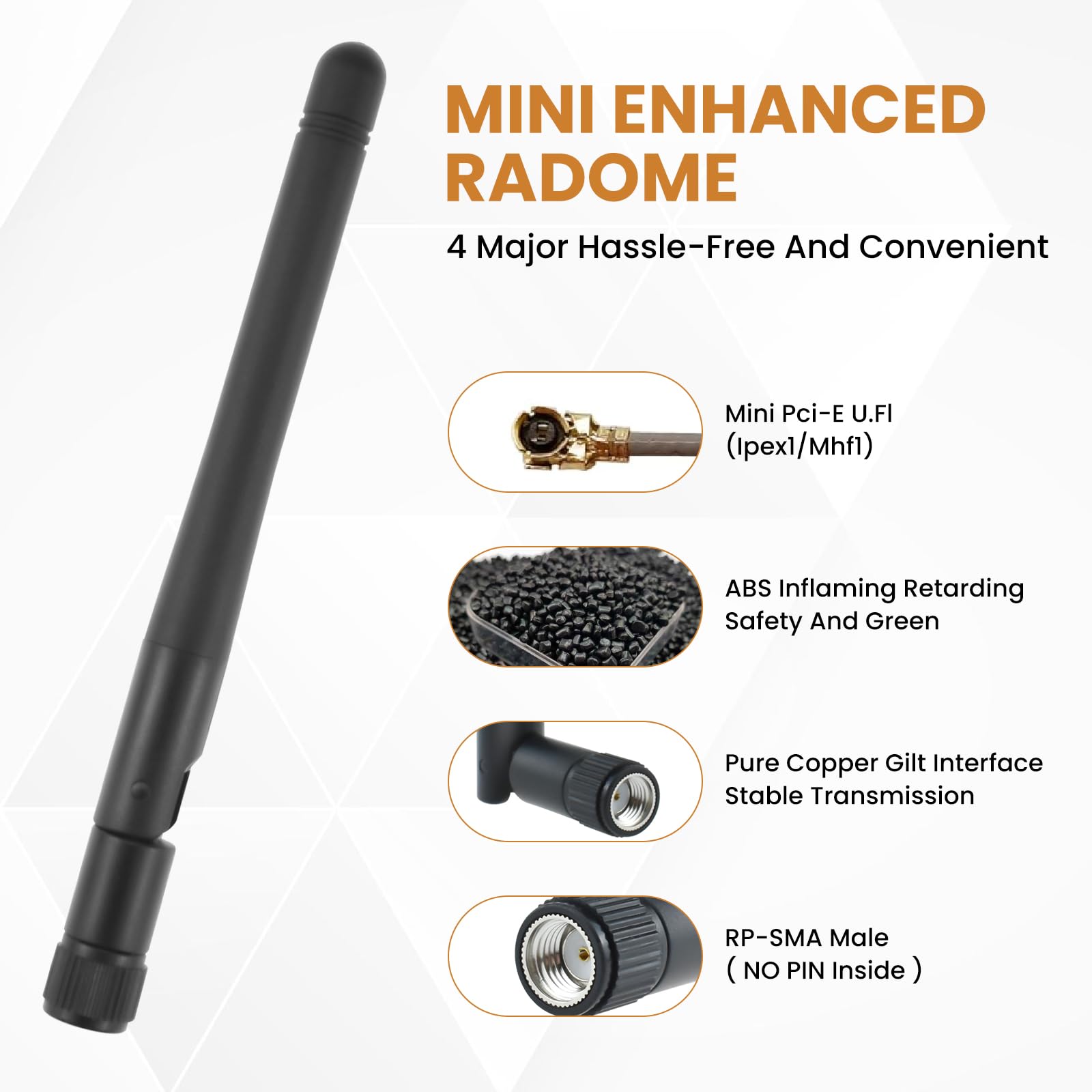 ZDRU 2.4GHz / 5.8GHz Dual Band WiFi Antenna, 3dBi MIMO RP-SMA Male Antenna for WiFi Router Wireless Network Card USB Adapter Security IP Camera Video Surveillance Monitor (4 Pack) 4