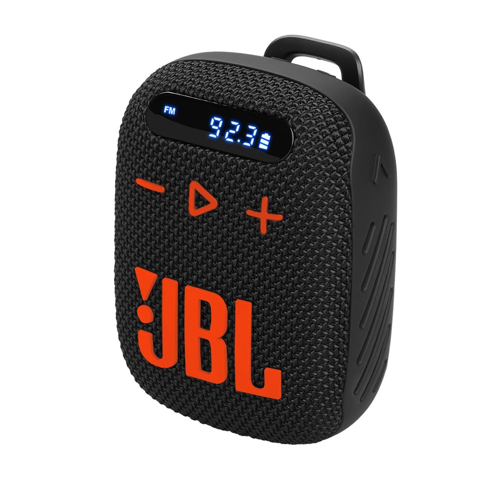 JBL Wind 3 FM Bluetooth Handlebar Speaker (Black/Orange) 4