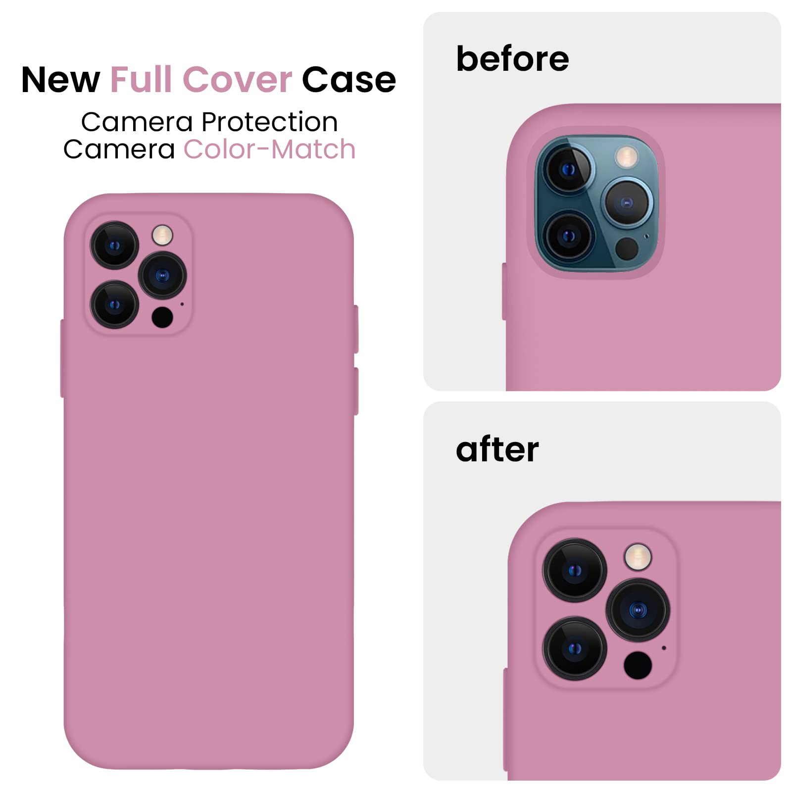 FireNova Designed for iPhone 12 Pro Case, Silicone [Camera Protecion] Phone Case with Soft Anti-Scratch Microfiber Lining, 6.1 inch, Lilac Purple 3