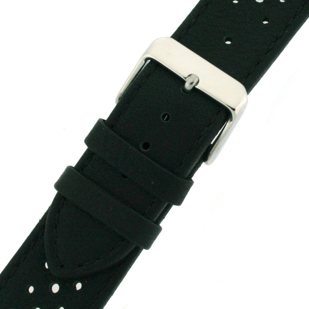 Tech Swiss Watch Band Black Sport Design Genuine Leather 18 Millimeter 4