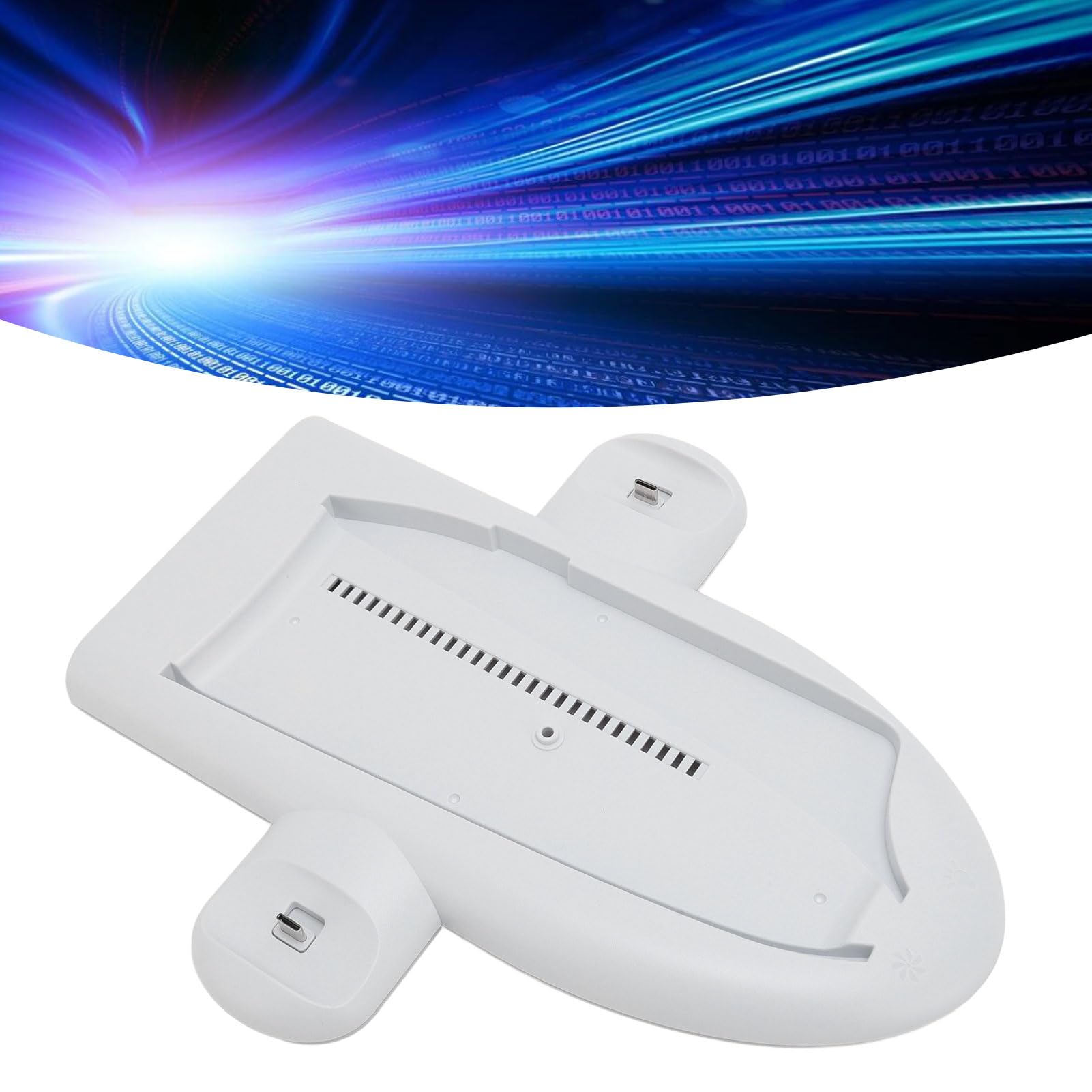 Game Controller Charging Station, Professional Dual Slot Game Controller Cooling Stand with RGB Light, USB Port Expansion, Slim Console for Controller 6