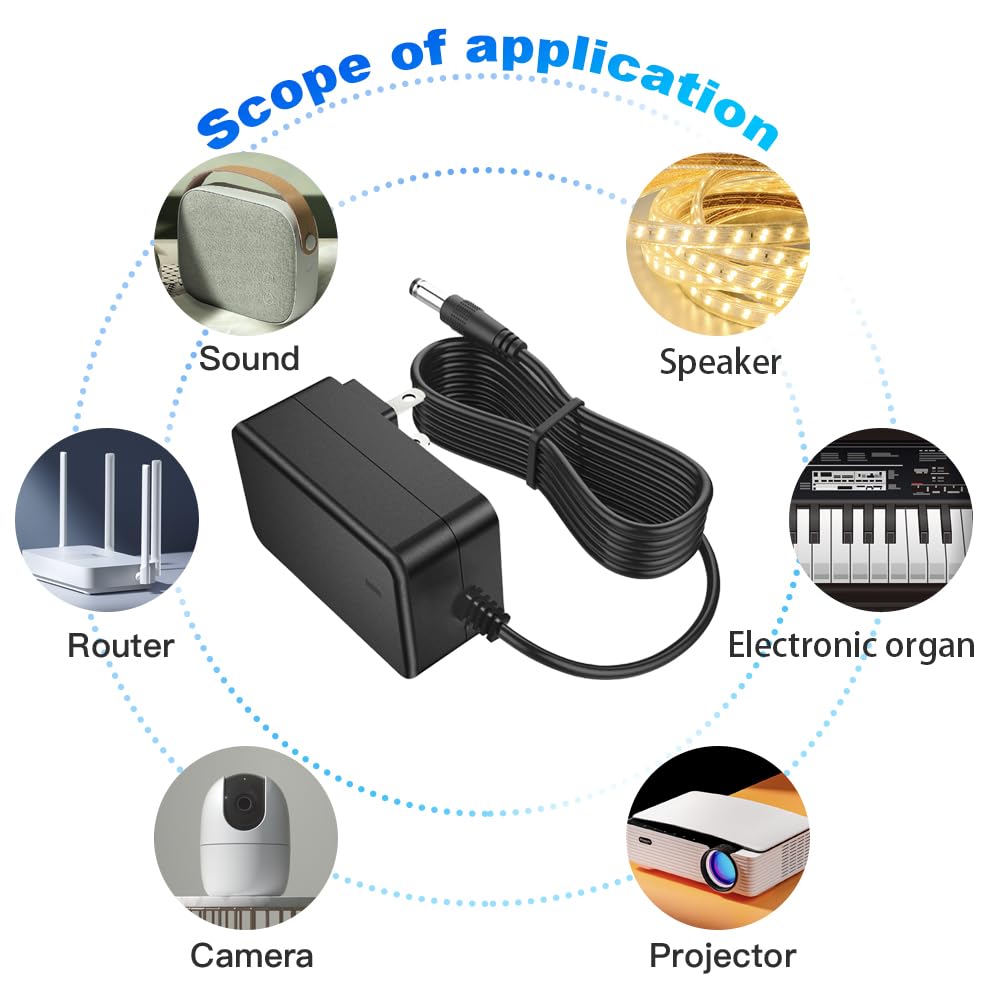 5V 3A Power Supply Adapter AC 100-240V to DC 5V Power Cord with 5.5mmx 2.5mm Plug for LED Lights CCTV Security Camera TV Box 5