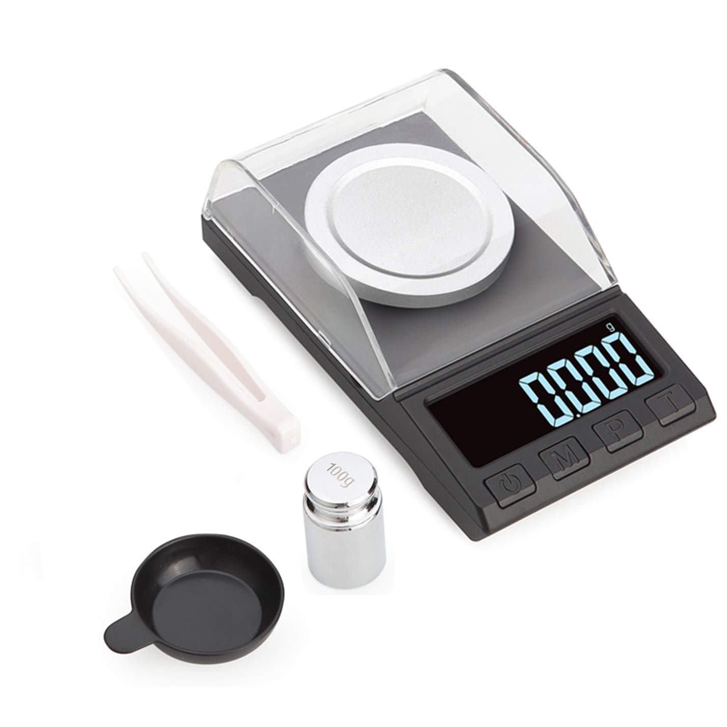 amiciTools High Precision LCD Digital Weighing Scale 100 g/0.006g Powder Gold Jewelry Medicinal Herbs Weighing Electronic Pocket Scales with 2xAAA Battery (100g) 1