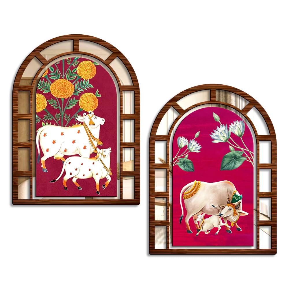 Sehaz Artworks Home Decoration Items for Living Room | Jharokha Mirror Wall Decor Items for Living Room | Wall Hanging | Home Decor Items for Hall | Room Decoration Items for Bedroom 1