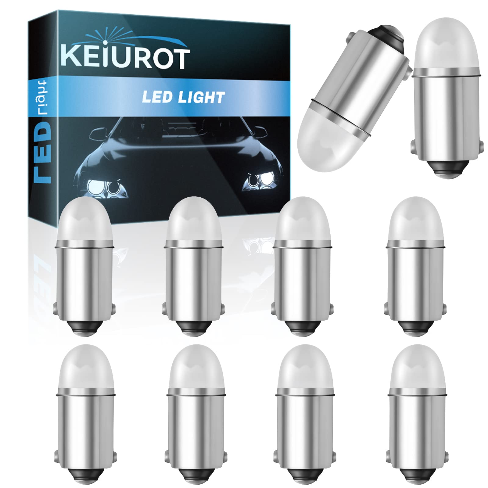 Keiurot GE44 47 756 755 Bulb for Pinball Machine Light Bulb Lamp 1893 1895 1847 Bulb BA9S DC 6.3V 6V Led Bulbs Warm White Pack of 10 1