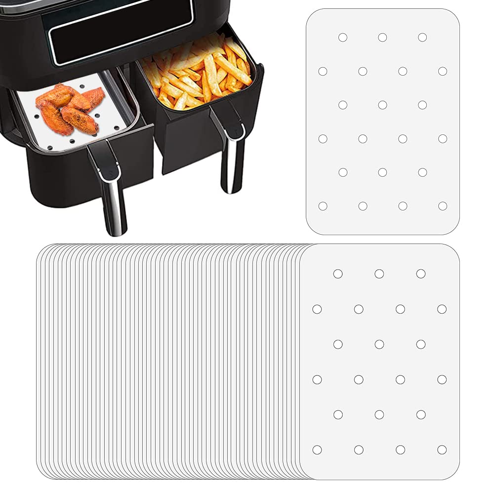 GZHOK 100pcs Air Fryer Liners，Air Fryer Parchment Paper Accessories for Ninja Foodi Dual Air Fryer DZ201, DZ401