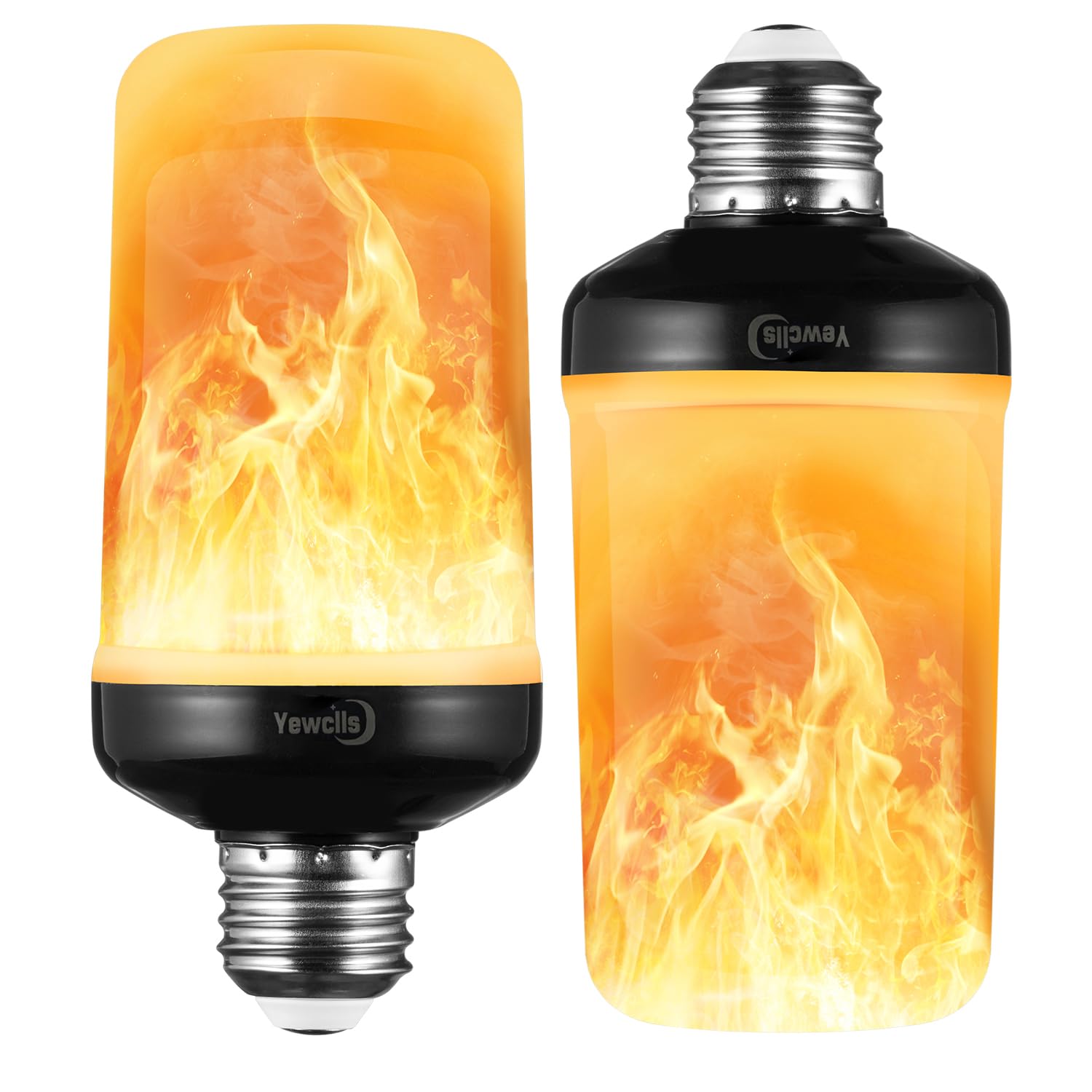 Yewclls Flame Light Bulbs 4 Modes Flickering Light Bulbs E26 Bulb for Halloween Christmas Decorations Party Outdoor Indoor Home Decor (2 Pack) 1