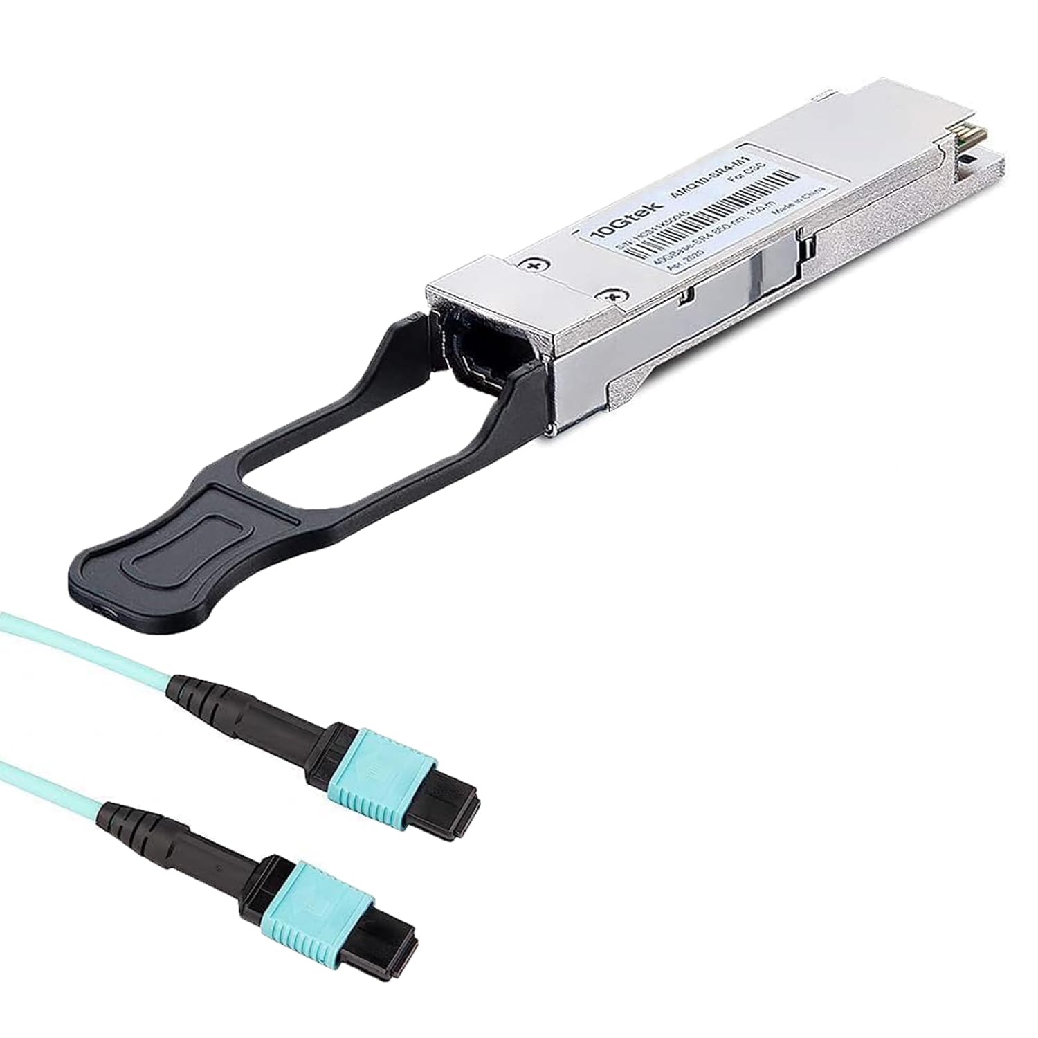 1 Pack of 40 Gigabit QSFP+ MPO Multi Mode Transceiver for Cisco QSFP-40G-SR4 and 1 Pack of 7-Meter MPO to MPO OM4 Multimode Fiber Jumper Patch Cord 1