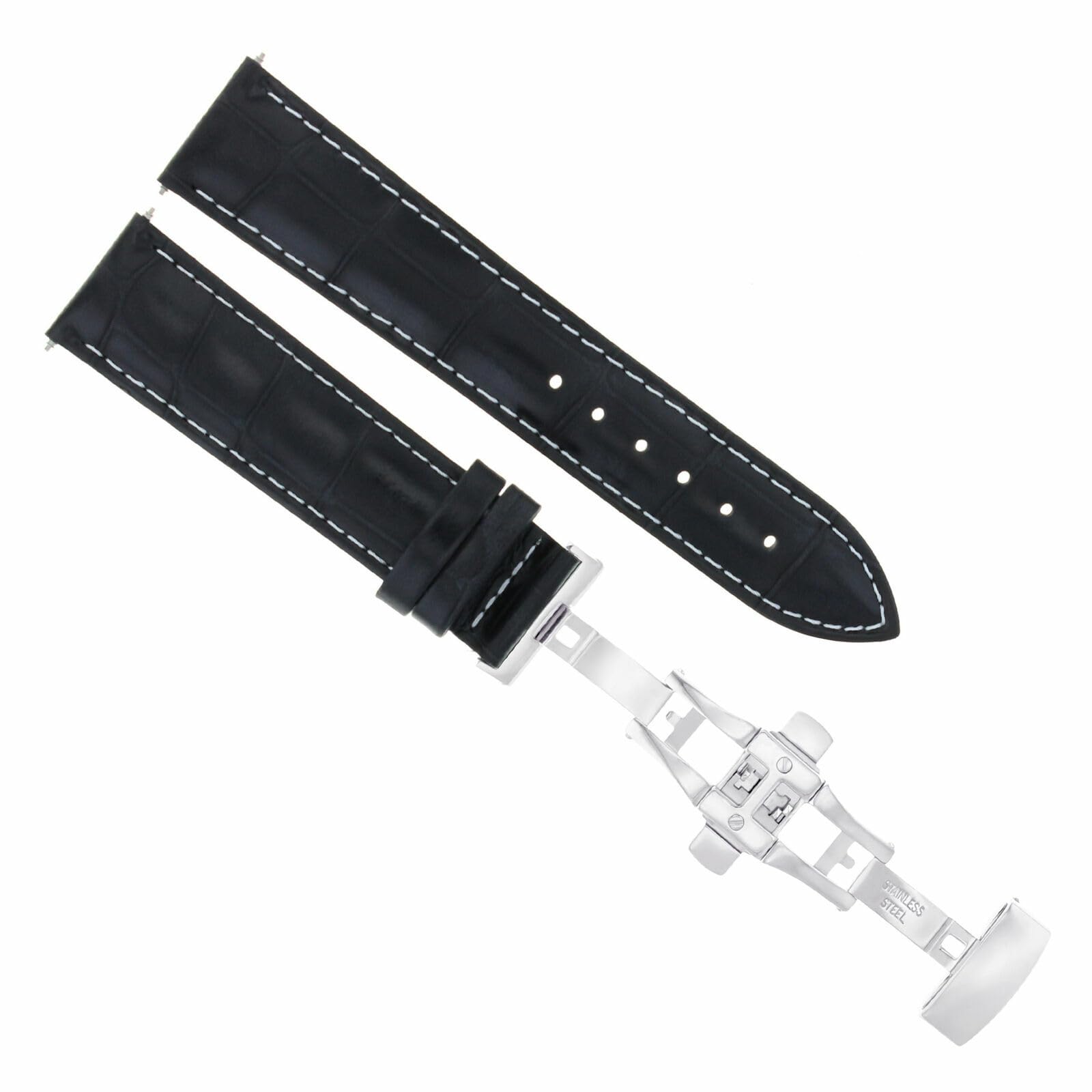 Ewatchparts 17-24mm Leather Watch Band Strap With Deployment Clasp Compatible With Panerai Watch 3B 5