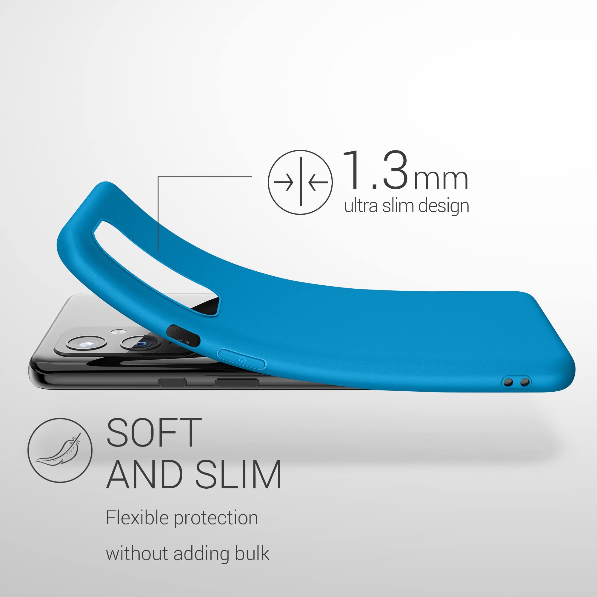 kwmobile Case Compatible with OnePlus 9 (EU/NA Version) Case - Soft Slim Protective TPU Silicone Cover - Caribbean Blue 3