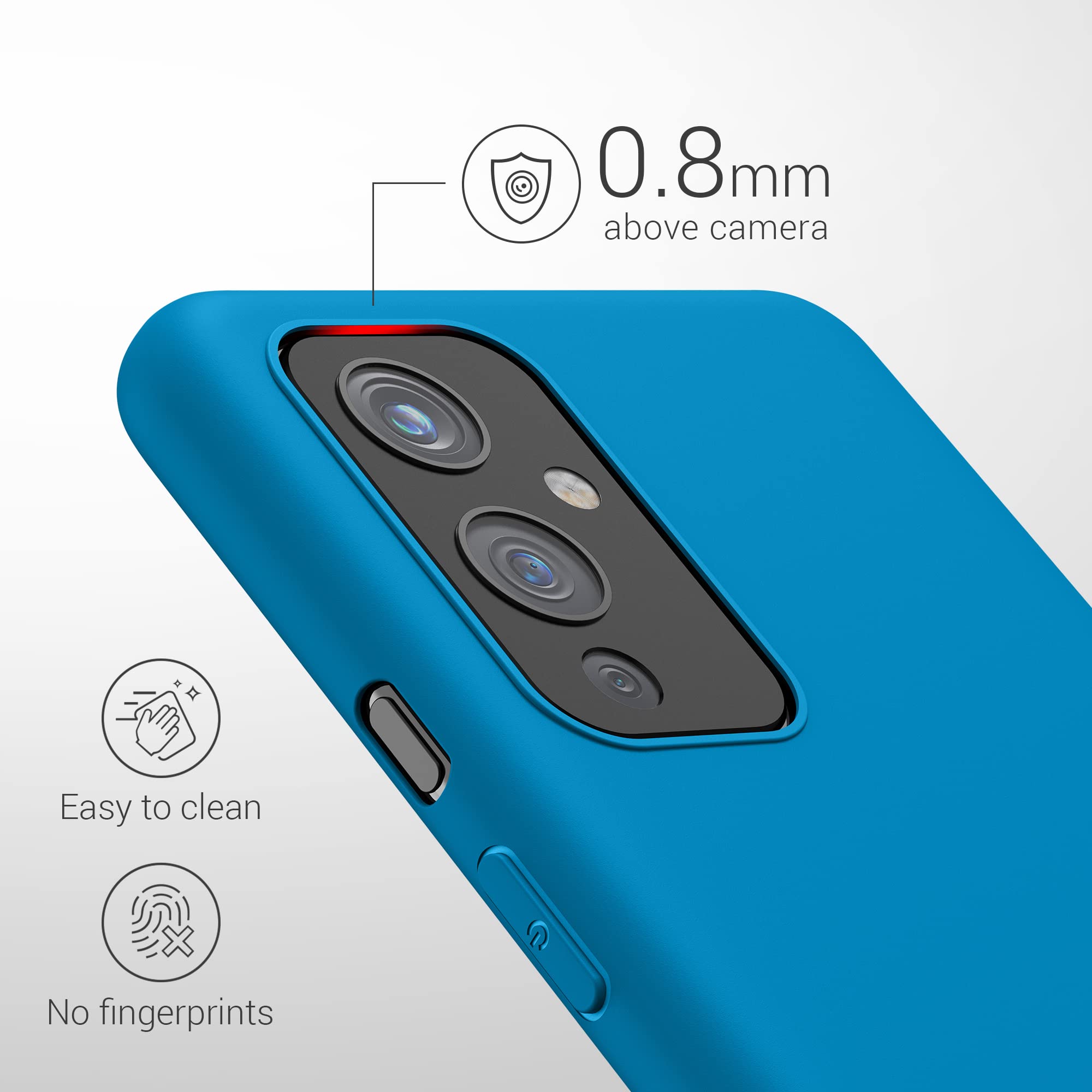 kwmobile Case Compatible with OnePlus 9 (EU/NA Version) Case - Soft Slim Protective TPU Silicone Cover - Caribbean Blue 4