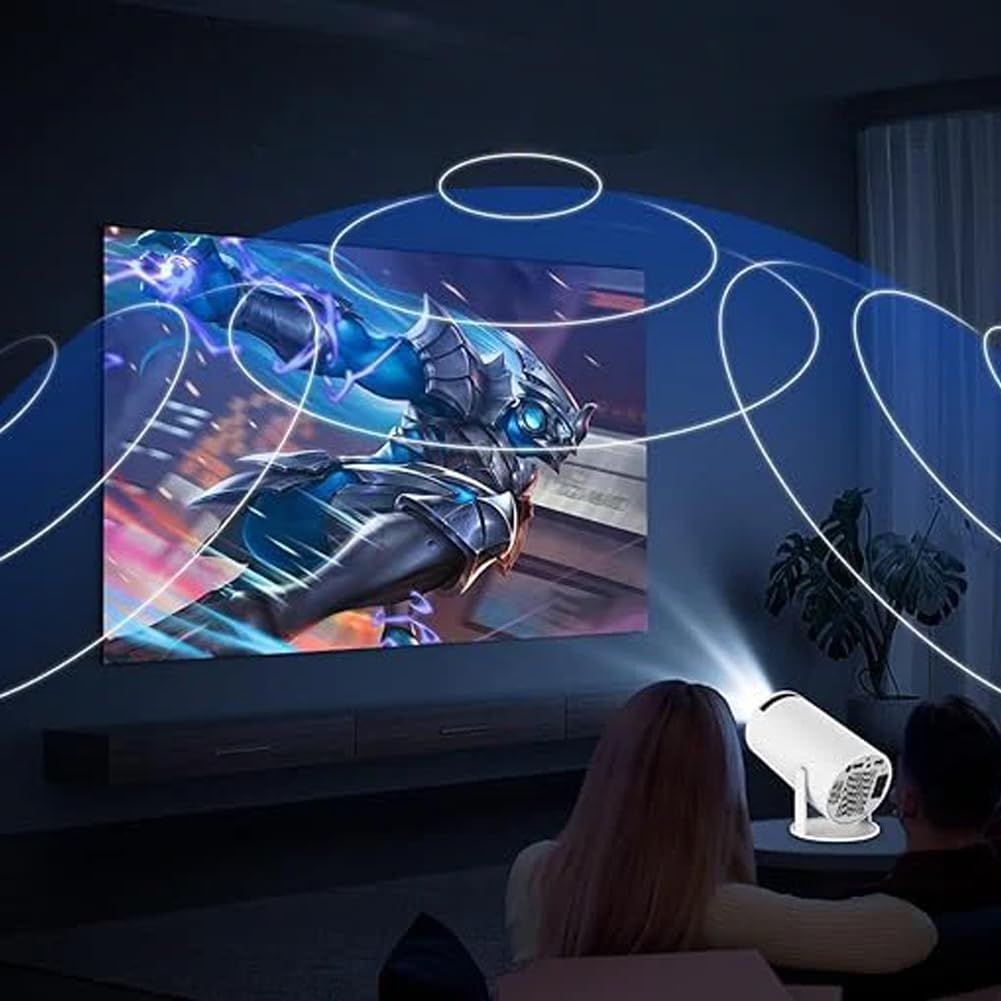 Nano Cast Projector, NanoCast - Smart HD Projector, Portable 4K Projector with 5G WiFi and Bluetooth, Smart Vari-focal Projector with Automatic Keystone Correction, Up To 130" Huge Screen 6