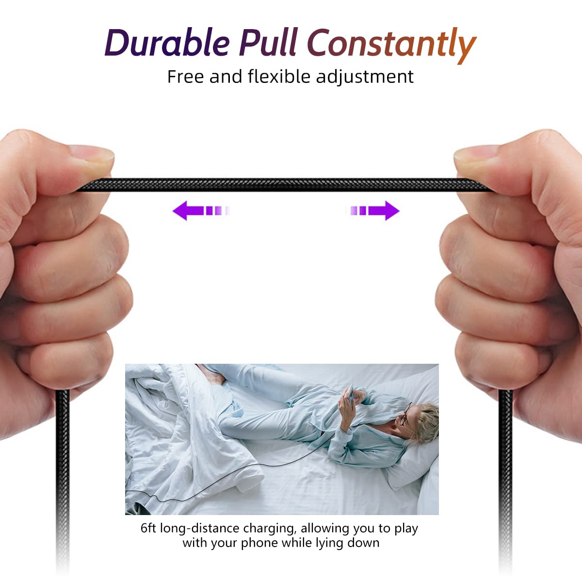 540° Rotating Magnetic Charging Cable (4 Pack 3/3/6/6ft) USB C Magnetic Phone Charger Cable 3 in 1 2.4A Fast Charge Cord for iPhone Samsung Moto Oneplus Android Tablet TWS Earbuds Gamepad 6