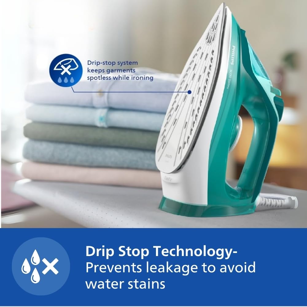 Philips Speed Pro DST3030/70 Steam iron 2400 W Green World's No.1 Ironing brand, 40g/min Steam with 180g Steam Boost Ceramic Soleplate with Auto Shut-off & Drip Stop Technology, Large 300ml Water Tank 5
