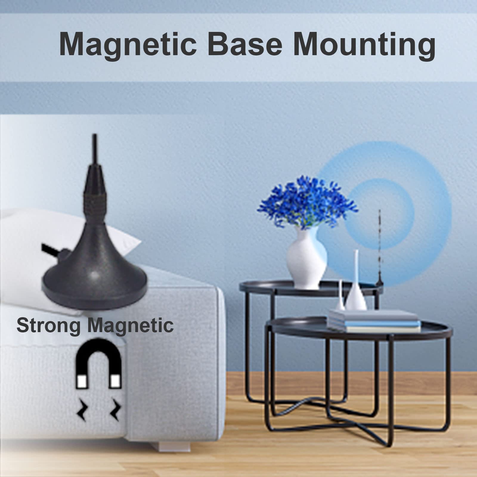 Dual Band WiFi Antenna 2.4GHz 5GHz 5.8GHz 9dBi Magnetic Base MIMO SMA Male Antenna for WiFi Router Wireless Router Gateway Network Card USB Adapter Security IP Camera Pack of 2 5