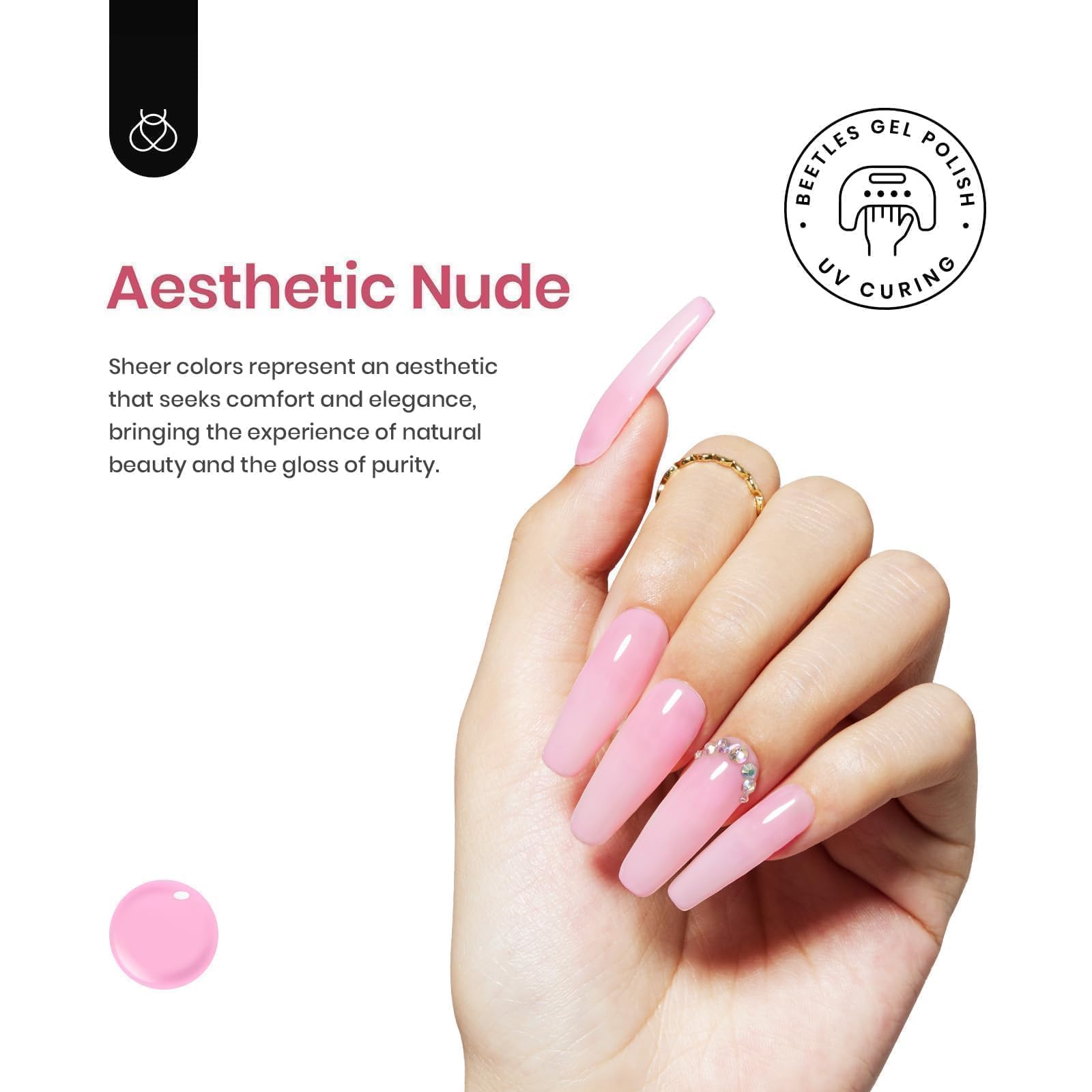 Beetles Jelly Gel Nail Polish Set 6 Colors Neutral Sheer Shimmer Glitter Nails Nude Pink Gel Polish Kit Translucent Soak off Uv Nail Gel Diy Manicure Nail Trend Nail Art Valentine's Day Gift for Women 3