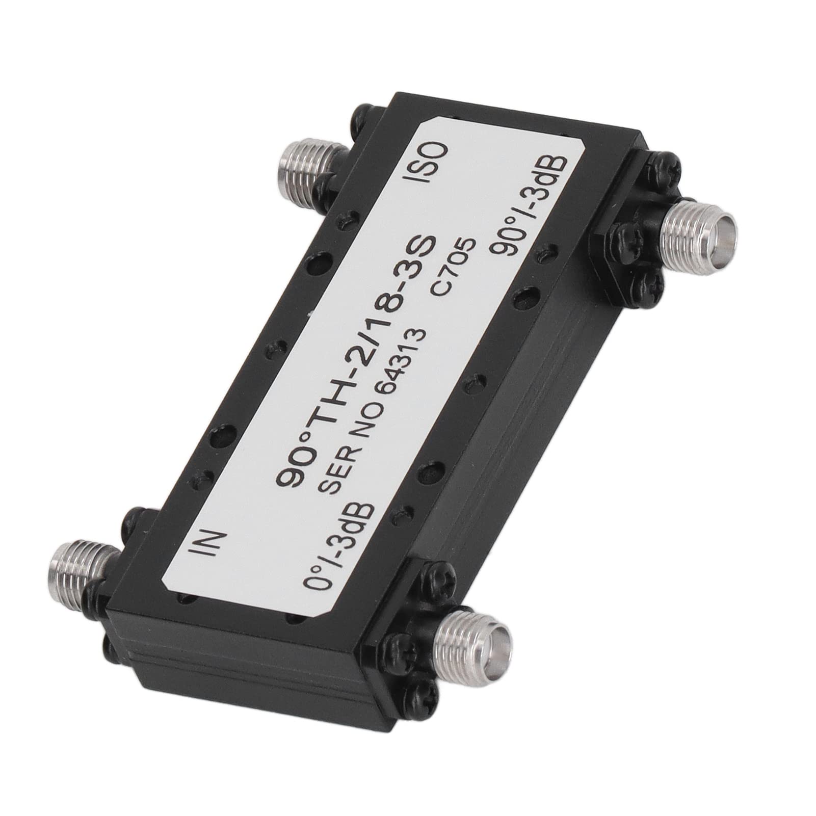 Microstrip 3dB Bridge, Black Easy to Install 3dB Bridge Coupler Rugged Aluminium Alloy Stable for LTE 5