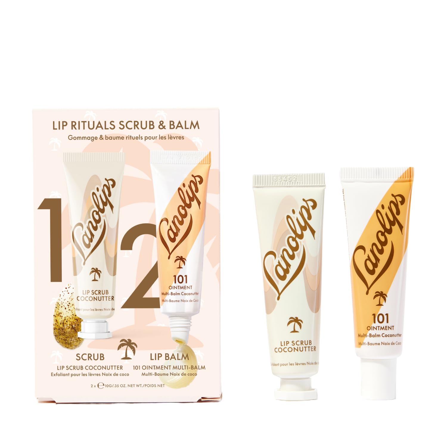 Lanolips Coconutter Lip Scrub & Lip Balm - Lip Rituals Lip Care Kit Infused with Pure Lanolin & Coconut Oil - Gently Smoothes and Hydrates Dead Skin (2 Count) 2