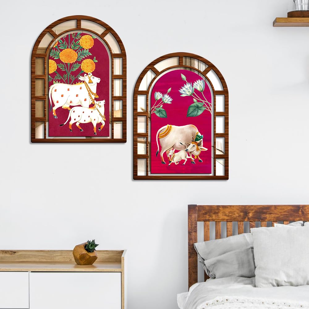 Sehaz Artworks Home Decoration Items for Living Room | Jharokha Mirror Wall Decor Items for Living Room | Wall Hanging | Home Decor Items for Hall | Room Decoration Items for Bedroom 5