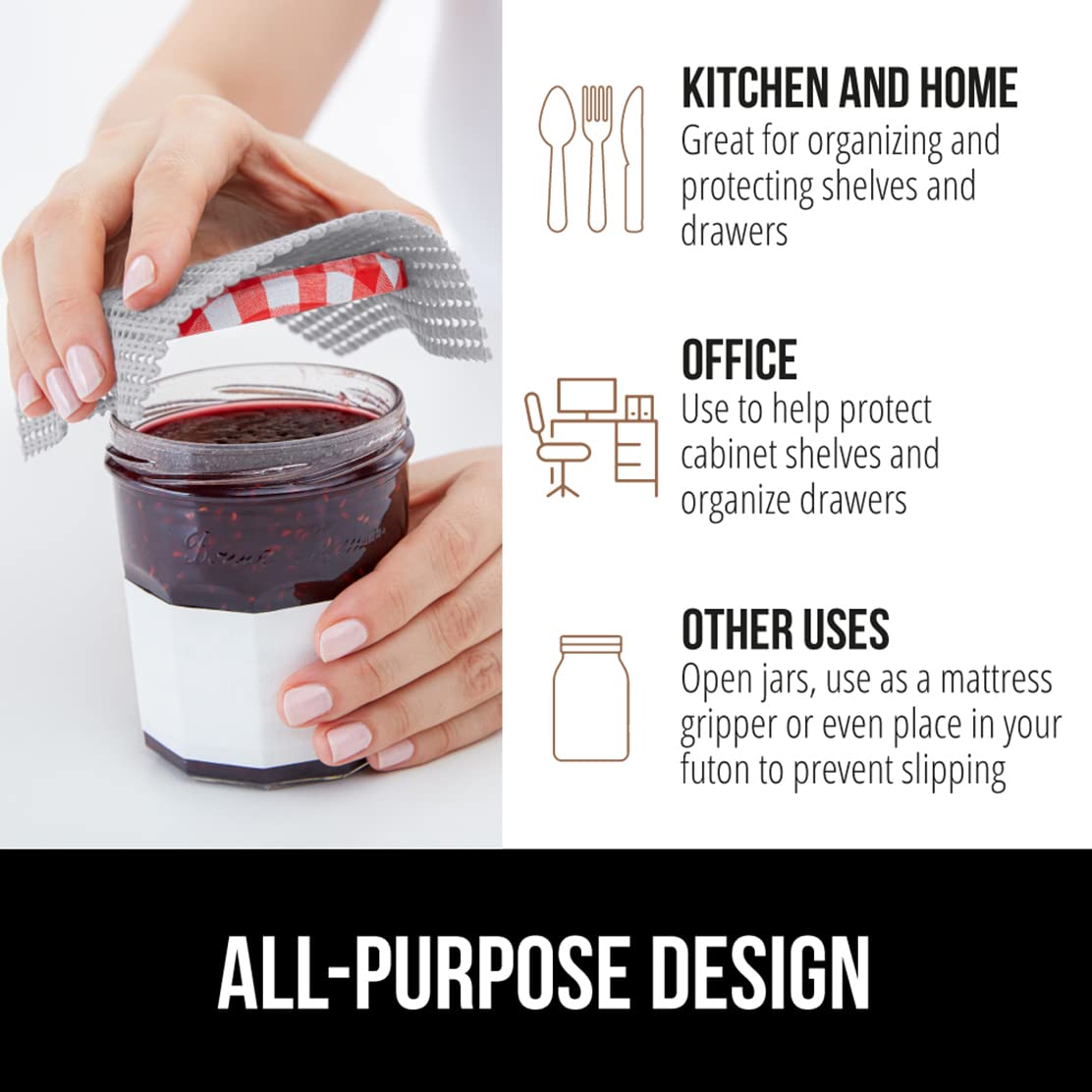 Gorilla Grip Drawer Liner and Under Sink Mat, Drawer Liner Size 12 in x 20 FT in Light Gray, Non Adhesive, Under Sink Mat Size 24x30 in Light Gray, 2 Item Bundle 6