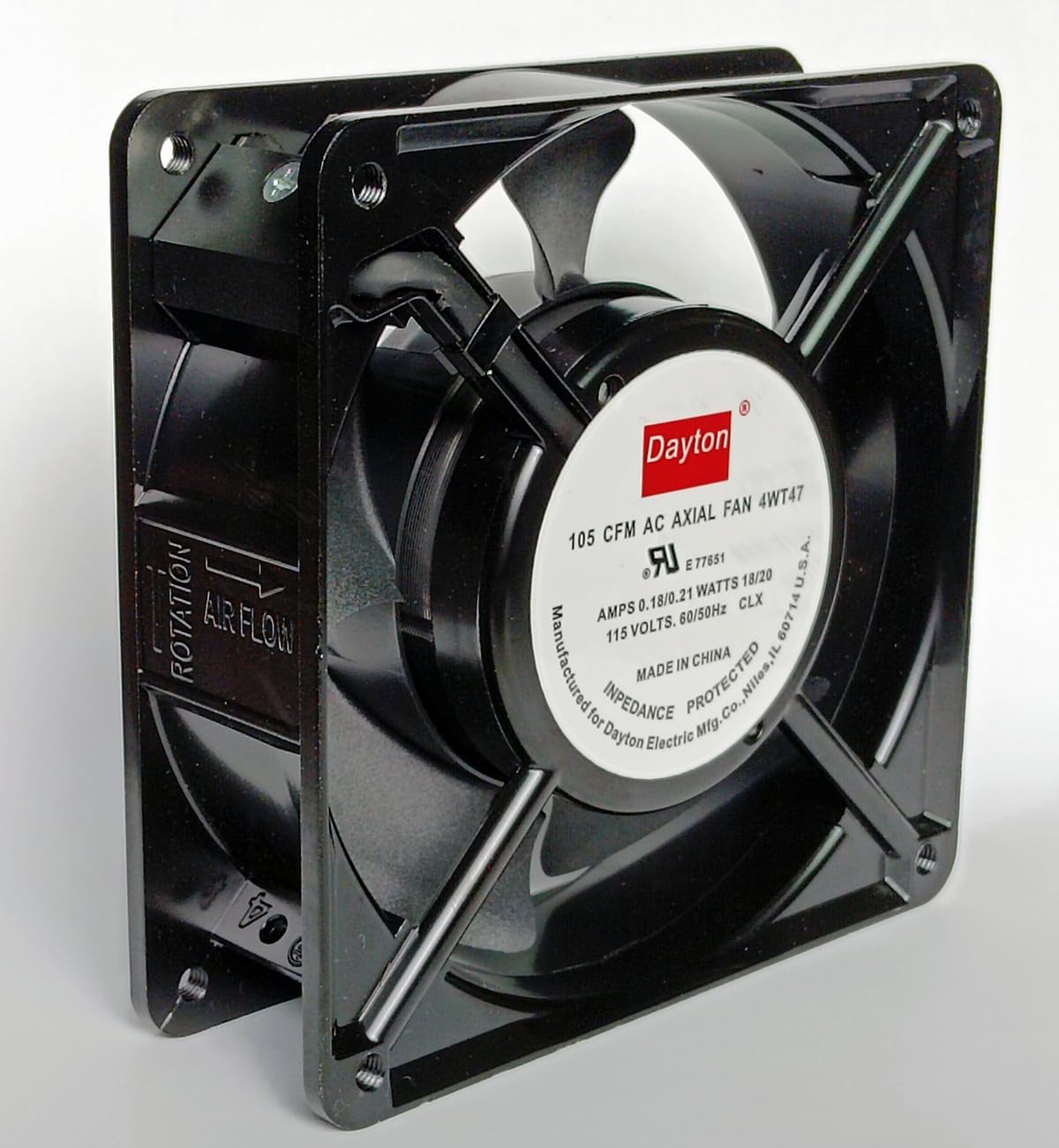 New 4WT47 AXIAL 115V-AC 105CFM 4-11/16in D506793 Cooling Fan 3