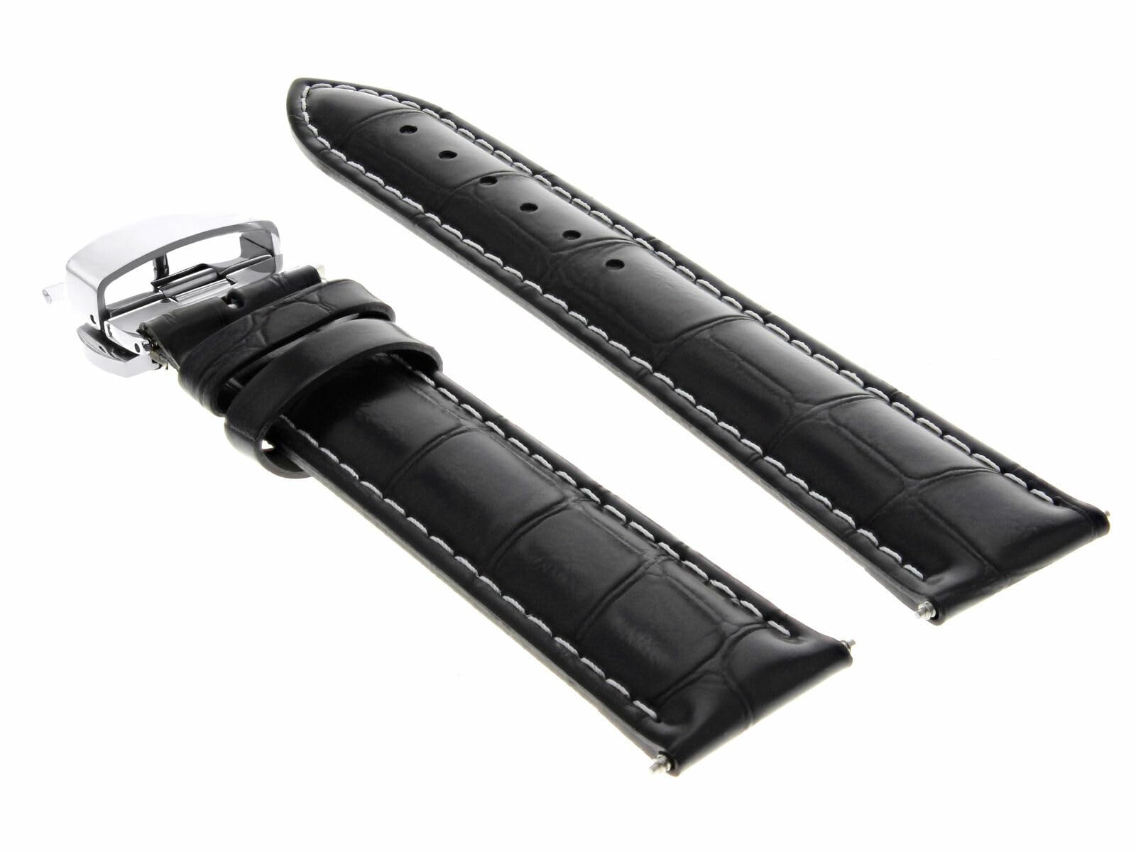 Ewatchparts 17-24mm Leather Watch Band Strap With Deployment Clasp Compatible With Panerai Watch 3B 6