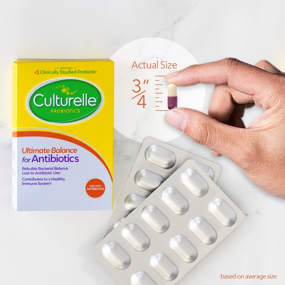 Culturelle Probiotics Ultimate Balance Probiotic for Use with Antibiotics - 20 Count – Probiotic Capsules Help Restore Good Bacteria Lost During Antibiotic Use & Contribute to A Healthy Immune System 4