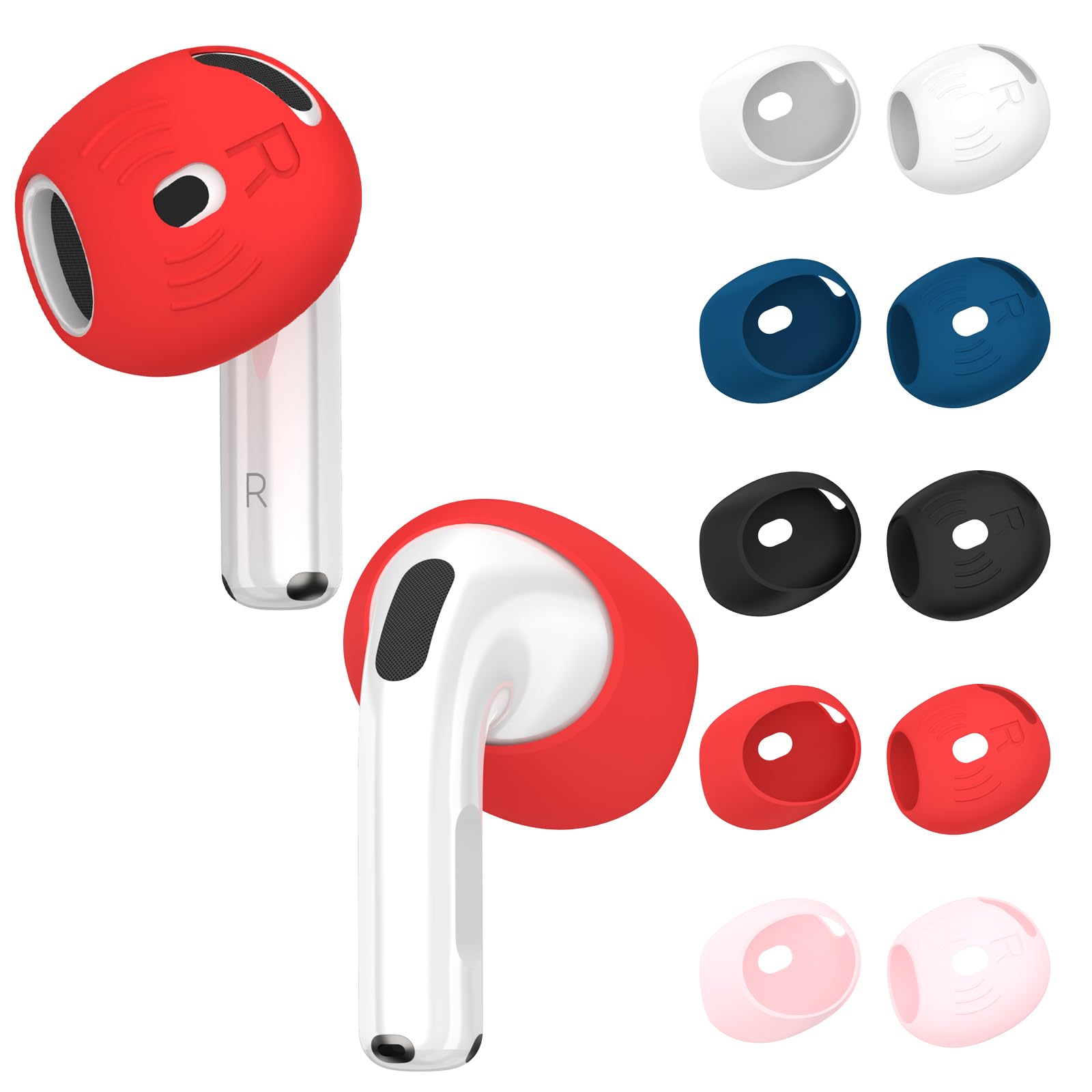 [5 Pairs] for AirPods 4 Ear Tips Covers Sport Anti Slip Anti Scratche Skin Soft Silicone Eartip AirPods 4 Gen Earbuds Accessories Compatible with Apple AirPods 4th Generation (5 Colors Mix) 1