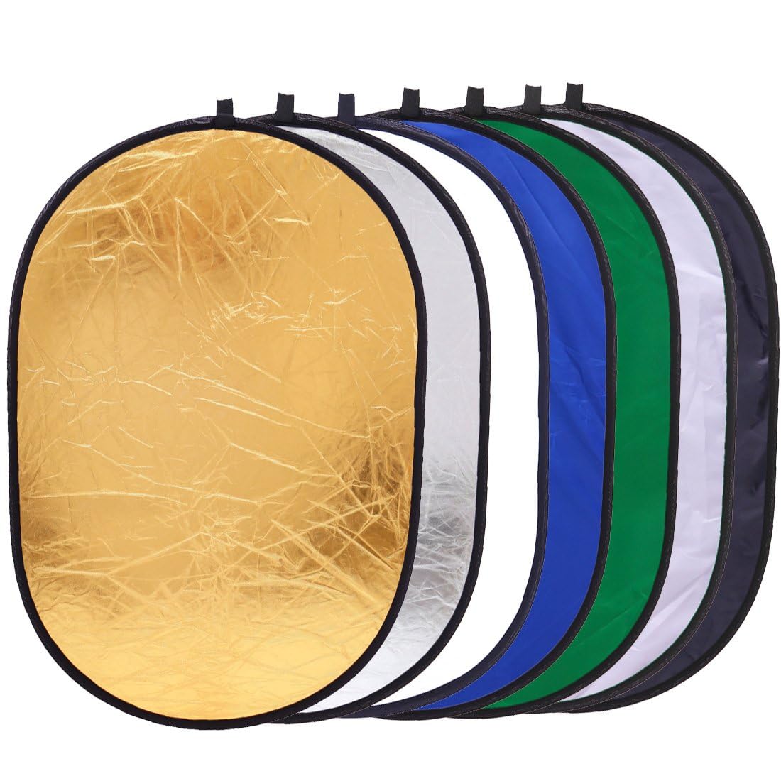 REFLEX CAMERA 7-in-1 Photography Reflector – Translucent/Silver/Gold/White/Black/Blue/Green – Light Diffuser & Chroma Key Background Kit with Carrying Case ((150x200cm/59x78in)) 1