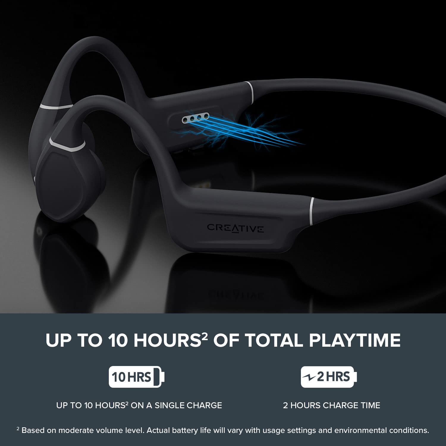 Creative Outlier Free Wireless Bone Conduction Headphones with Bluetooth 5.3, IPX5 Sweat and Water Splash Resistance, Multipoint Connectivity, Up to 10 Hours of Battery Life, Built-in Mic 5