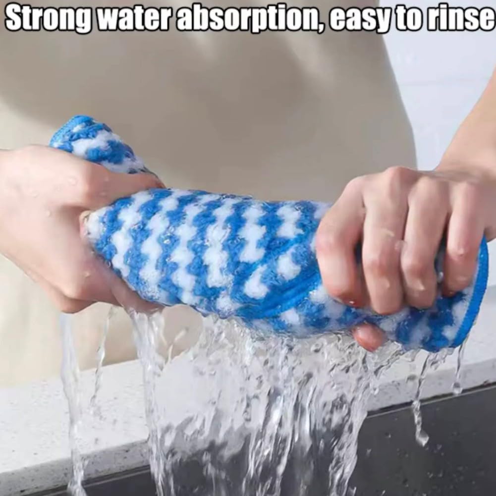 10 Pcs VyLinox Absorb Ease Cloths - Double - Sided Ultra - Absorbent Microfiber Scrubber Vylinox Cleaning Rag, All - Purpose Streak - Free Reusable Washable Dish Towels for Kitchen (20 Articles) 3