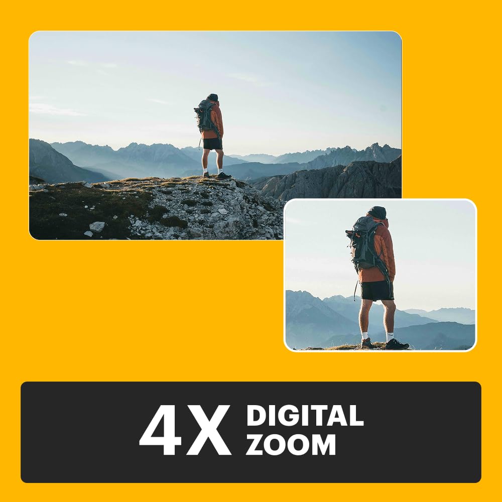 KODAK PIXPRO C1 Friendly Zoom Digital Camera - 13MP Compact Point and Shoot with 2.8” 180° Tilt LCD Flip Screen, Retro Vintage Design with 4X Zoom and 1080P Full HD Video for Travel, Vlogging, Black 6