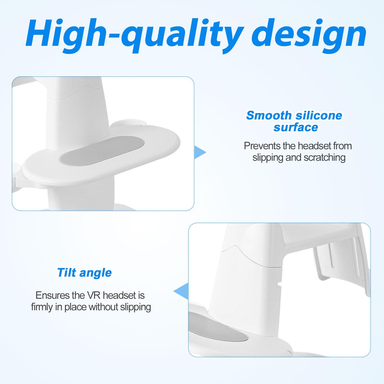 VR Stand Compatible with Meta Quest, VR Headset Holder Gaming Headsets Organizer Vertical Charging Dock VR Accessories Storage Rack for Meta Quest 3S Quest 3 Quest 2 (White) 6