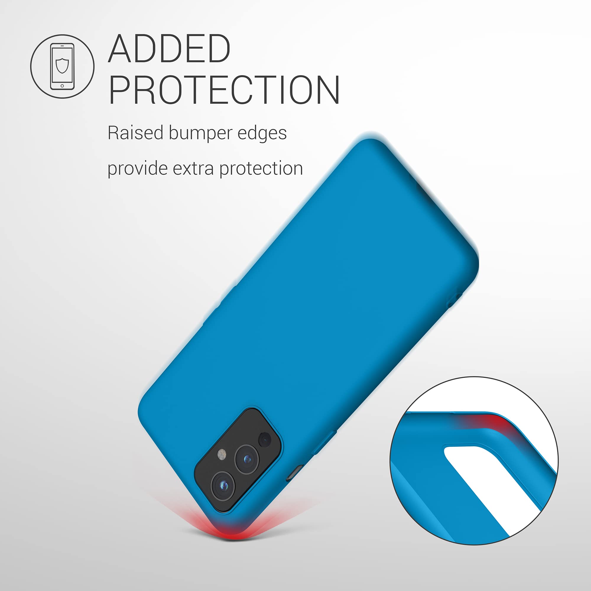 kwmobile Case Compatible with OnePlus 9 (EU/NA Version) Case - Soft Slim Protective TPU Silicone Cover - Caribbean Blue 6