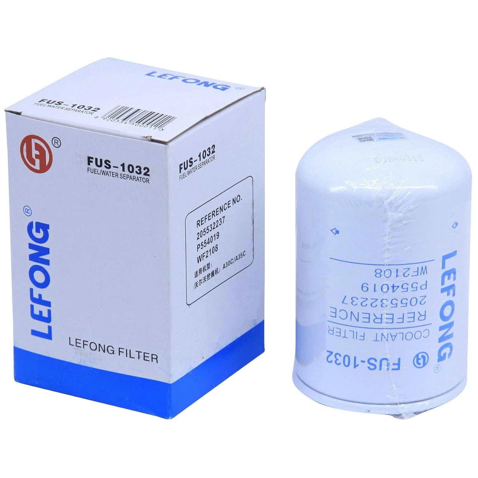 LEFONG FUS-1032 Water Coolant Filter Replaces 20532237, 21192875, P554019, WF2108, WF2096, 24196, WA940/9, LFW5141, BW5141, P552096 Compatible with Volvo Trucks/Excavator EC280 EC340 EC450 (Pack of 1) 4