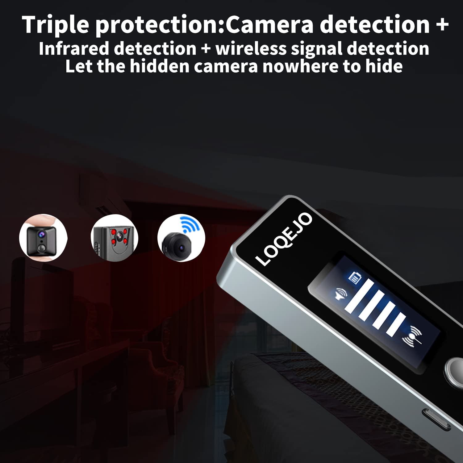 LOQEJO Hidden Devices Detector Anti Spy Detector Hidden Camera Detectors Bug Detector GPS Detector HD103 4