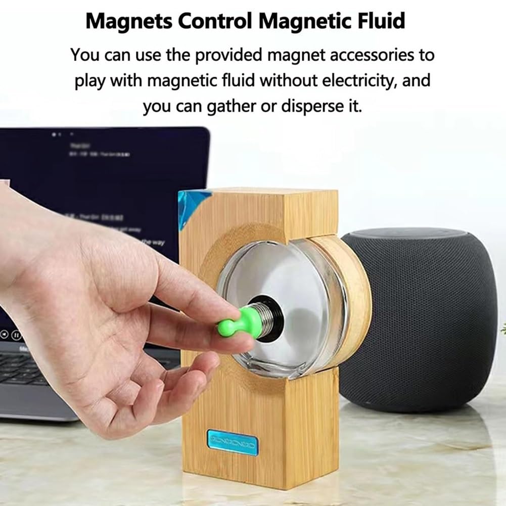 Ufpvsc Ferafluid Speaker Music Mate, Ferrofluid Sound Visualizer, Dancing Ferrofluid Speaker, Magnetic Fidget Toy, Desk Toys, Cool Gadgets for Teens (Gray) 3