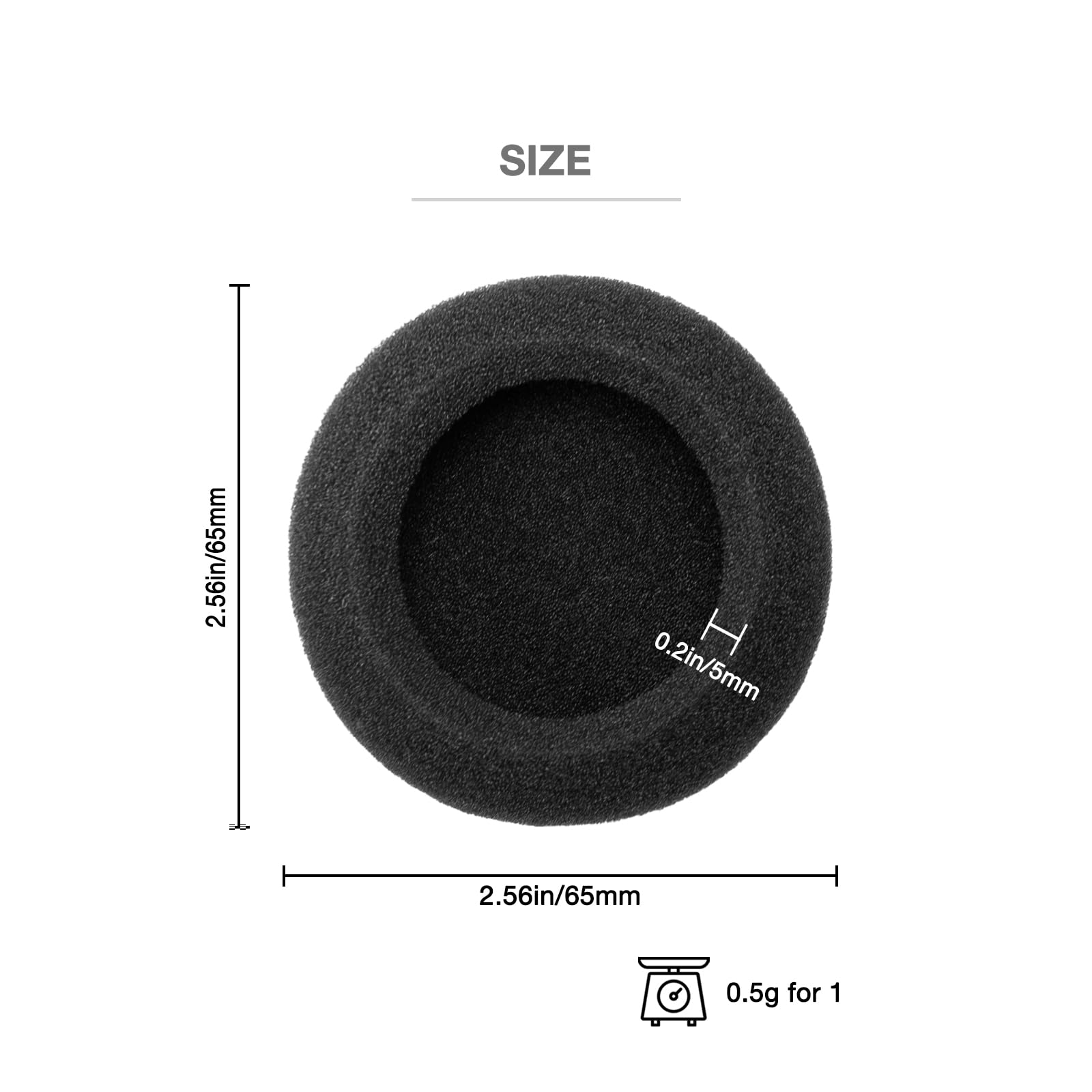 Voarmaks 5 Pairs Foam Ear Pads Cushion,Compatible with Microsoft Modern Wireless,USB-C USB-A Wired Headset,Logitech H390 H600 H609 H760 Headset,65mm,4-5mm Thickness High Density Headphone Earpads 4